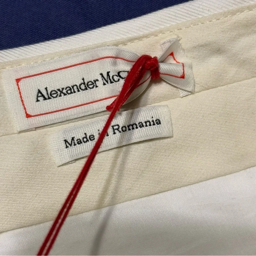 Alexander McQueen oversized cream-white pleated shorts, men’s size IT 50, US 34